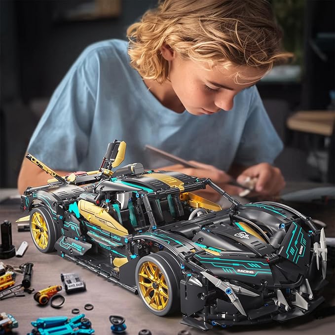 Race Cars for Adults 1:10 Sport Car Building Block SetsTechnical Racing Vehicle MOC Collectible Model Engineering Toys Kit Birthday for Men Teens Boys Car 12-1614+ 2112 PCS