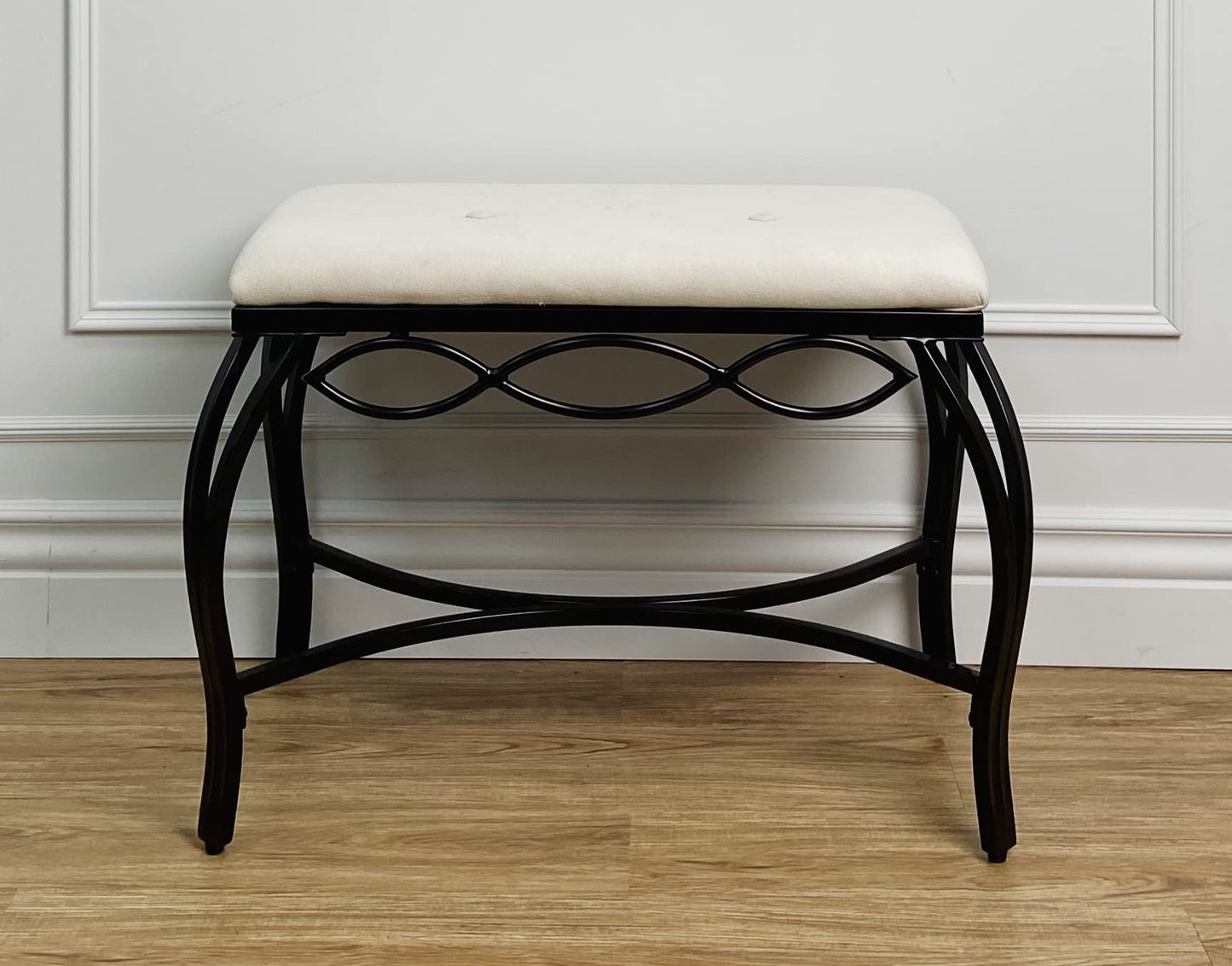 Mango Steam Heather Gray Shoe Bench - Vanity Seat for Makeup Room, Dressing Stool, Entryway Bench - Powder Coated, Upholstered, Space Saving