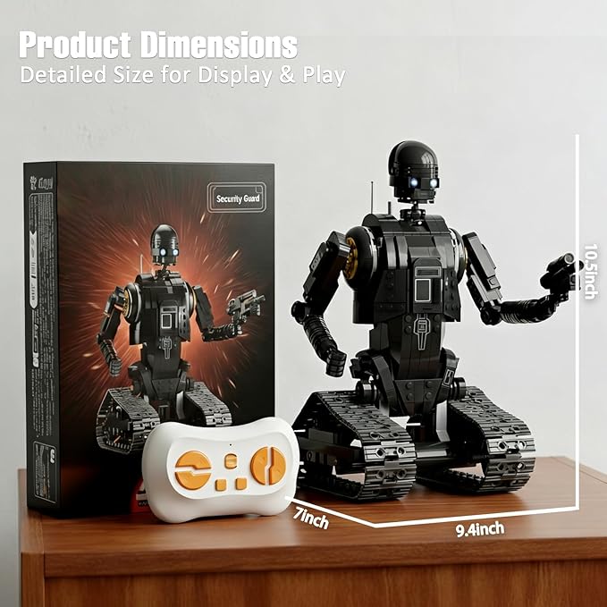 Robot Building Kit with Remote Control Programmable RC Robot Toy with LED Eyes Light Kit STEM Robotics Kit for Teens & Adults Compatible with Lego Set 588 PCS