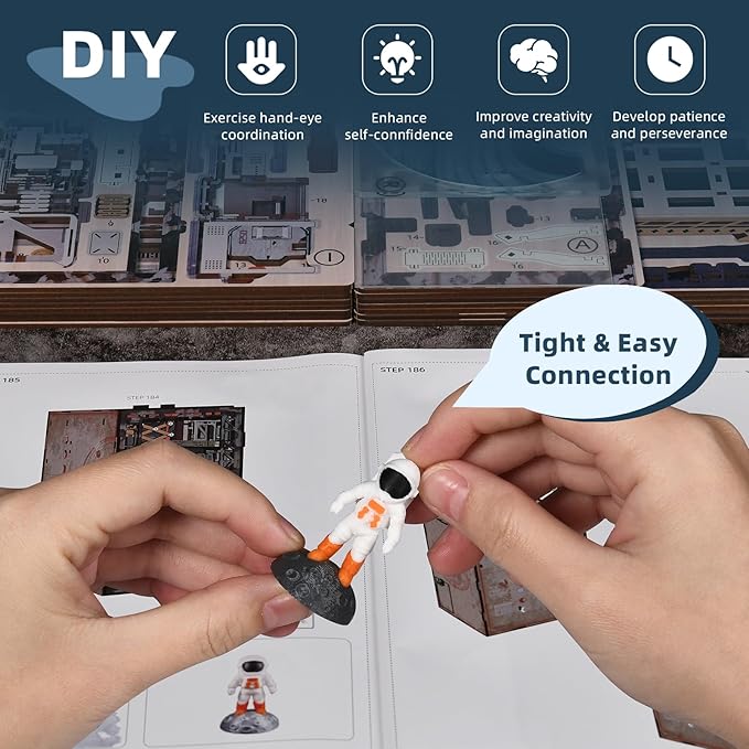 Book Nook Kit- DIY Miniature Industrial Model Kit with Dust Cover & LED Lights(Aerospace Foundry)