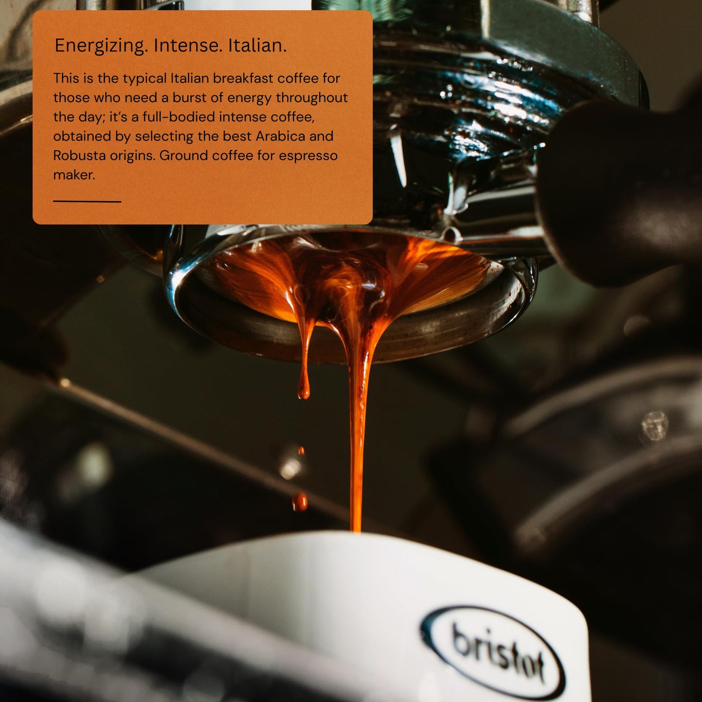 Bristot Classico Italian Breakfast Ground Espresso – Medium Roast Coffee – Intense & Creamy Flavor – 4-Pack (250g Each, 2.2lb Total) – For Moka, French Press & Pour Over – Roasted in Italy