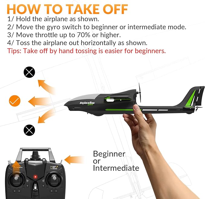RC Plane Ranger600 Stunt 4 Channel Glider Remote Control Airplane Ready to Fly 2.4Ghz RC Airplane with Xpilot Stabilization System & One Key Aerobatic for BeginnersAdults