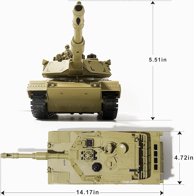 RC Military Tank Toy US M1A2 Abrams Remote Control Army Tank with IR Battle 2.4Ghz RC Military Vehicles for Boys Kids 6+ and Adults