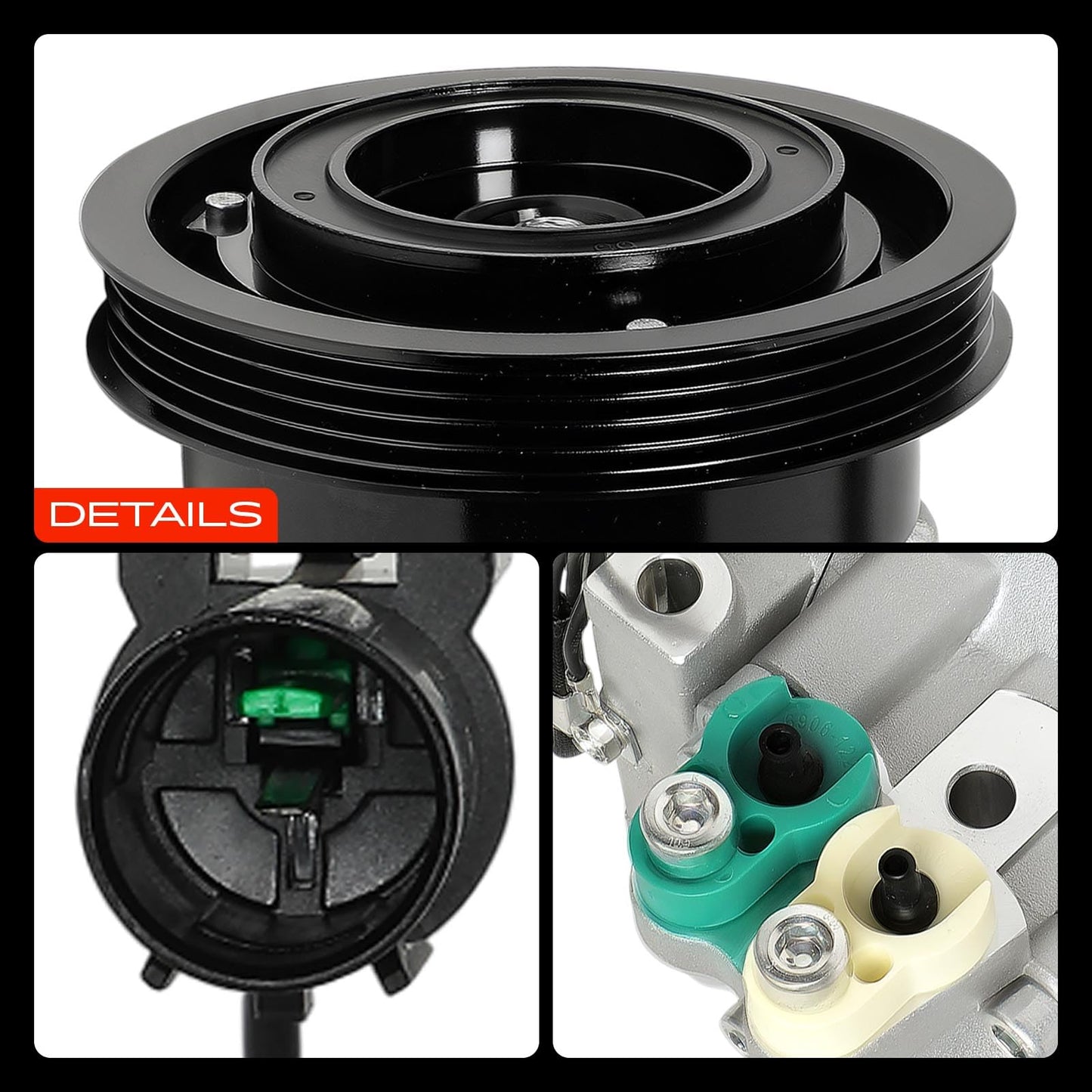 A-Premium Air Conditioner AC Compressor with Clutch Compatible with Hyundai Accent 2001-2005 1.6L, For HS15 Compressor