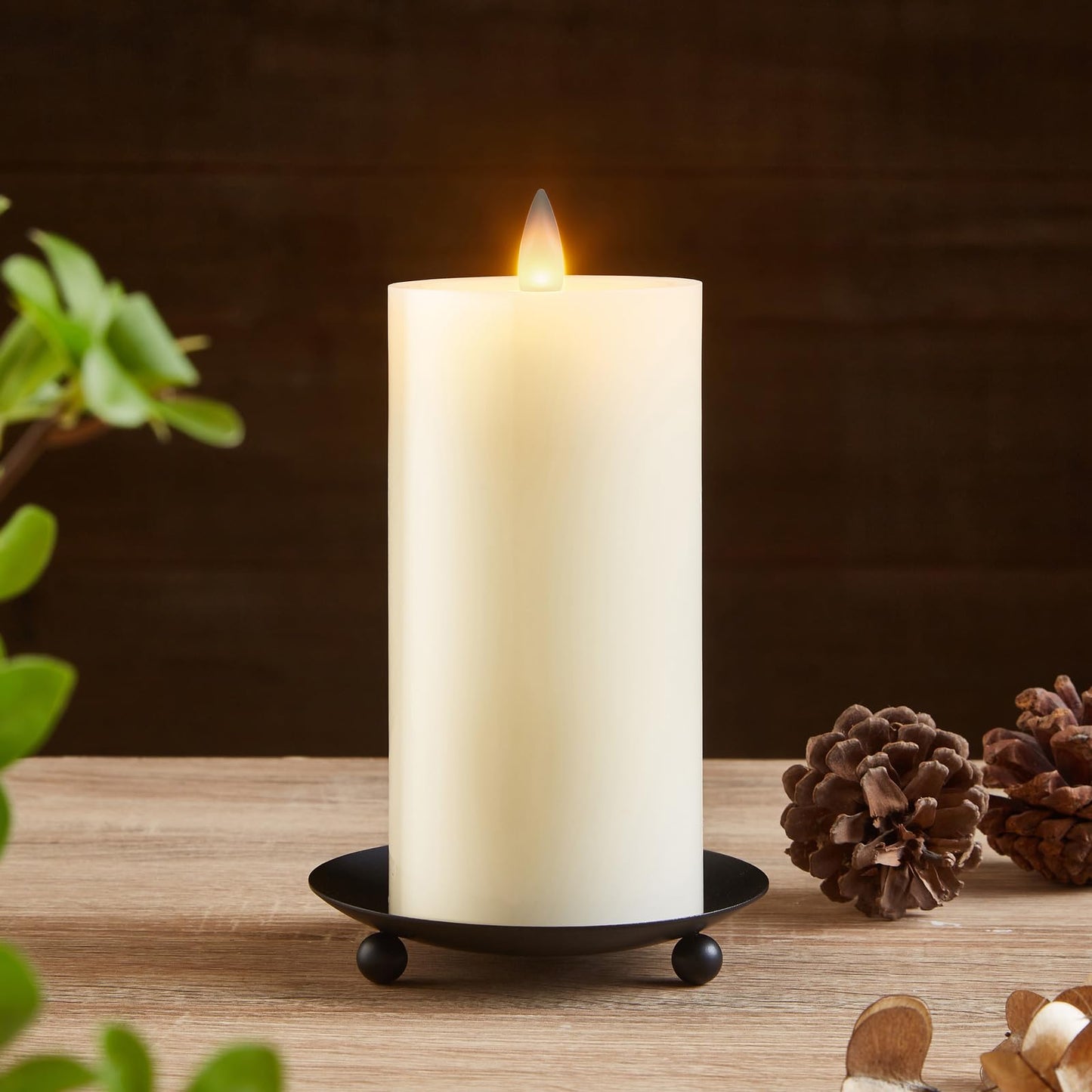 CozierGlow Flameless Pillar Candles Flickering with Remote Timer, Battery Operated LED Candles Up to 400 Hours, 3D Moving Flame Real Wax Candles, Set of 3, D3 x H4, 5", 6",Remote Included(Ivory)