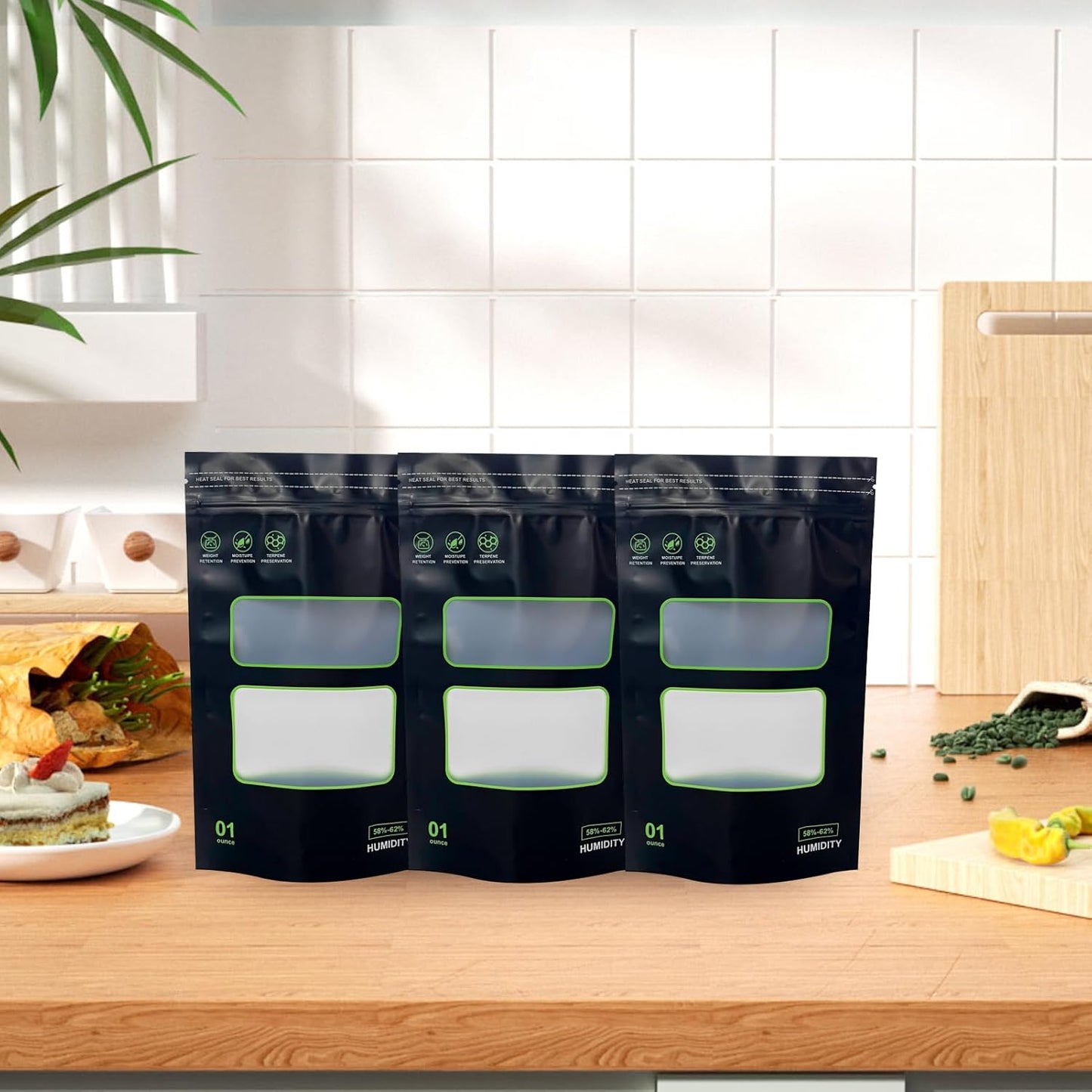 Lock & Seal 20 Pack Reusable Food Storage Bags - Heat Sealable, 1 oz, 6" x 9.8" x 3.15" Inch
