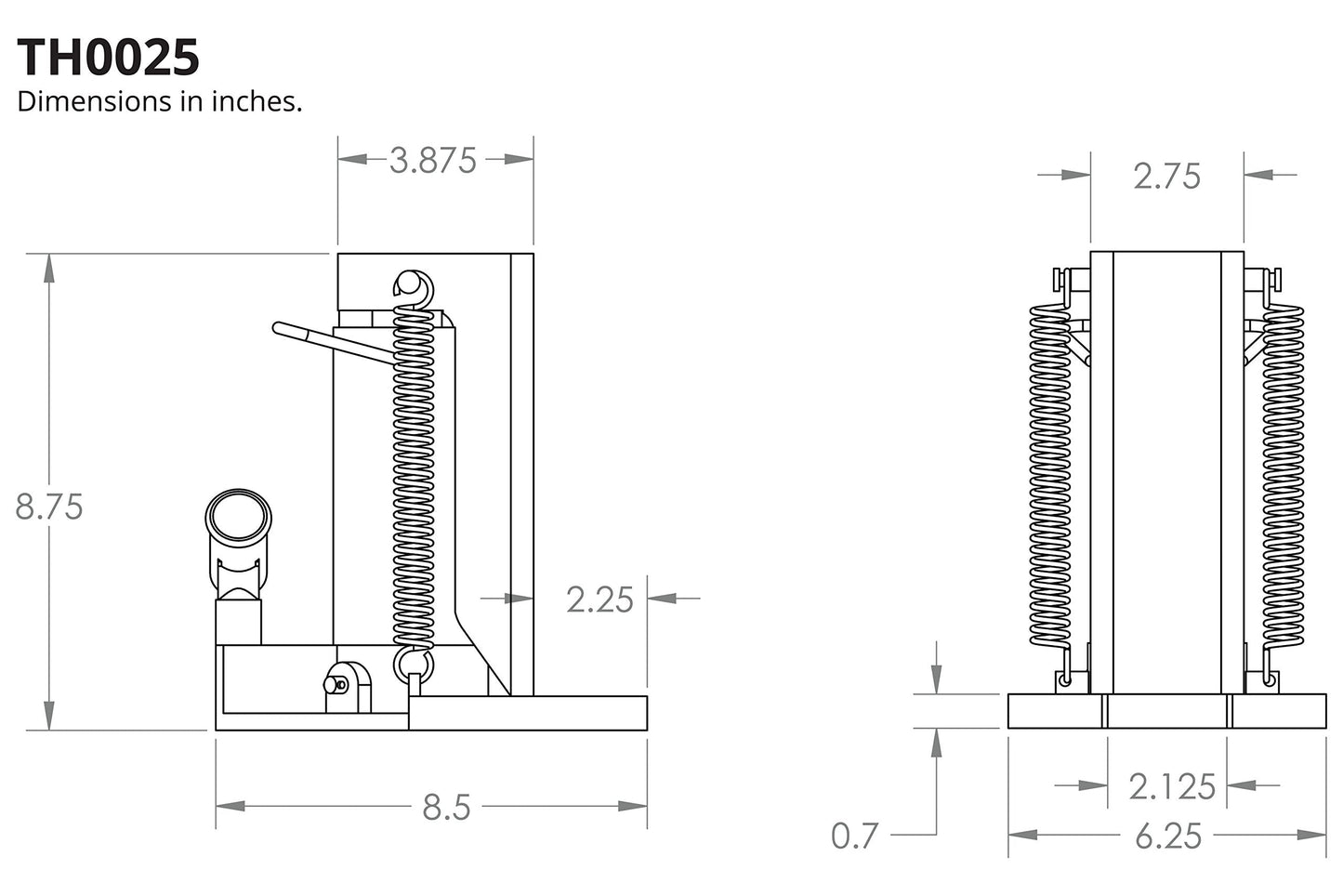 TEMCo Hydraulic Container/Machine Toe Jack (2.5 Ton - 5 Ton) Lift Capacity TH0025