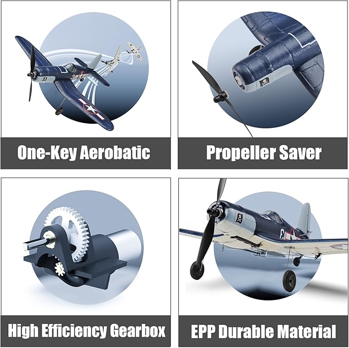2023 New Upgrade F4U Corsair RC Plane 4 Channel RTF Remote Controlled Aircraft RC Airplane for Beginners Adult with Xpilot Stabilization System & One Key Aerobatic