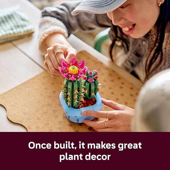 LEGO Botanicals Flowering Cactus Building Toy - Crafting Kit for Girls & Boys Ages 9+ - Gift for Birthdays - Cactus Room Decor for Display for Bedroom or Book Shelf - 11509