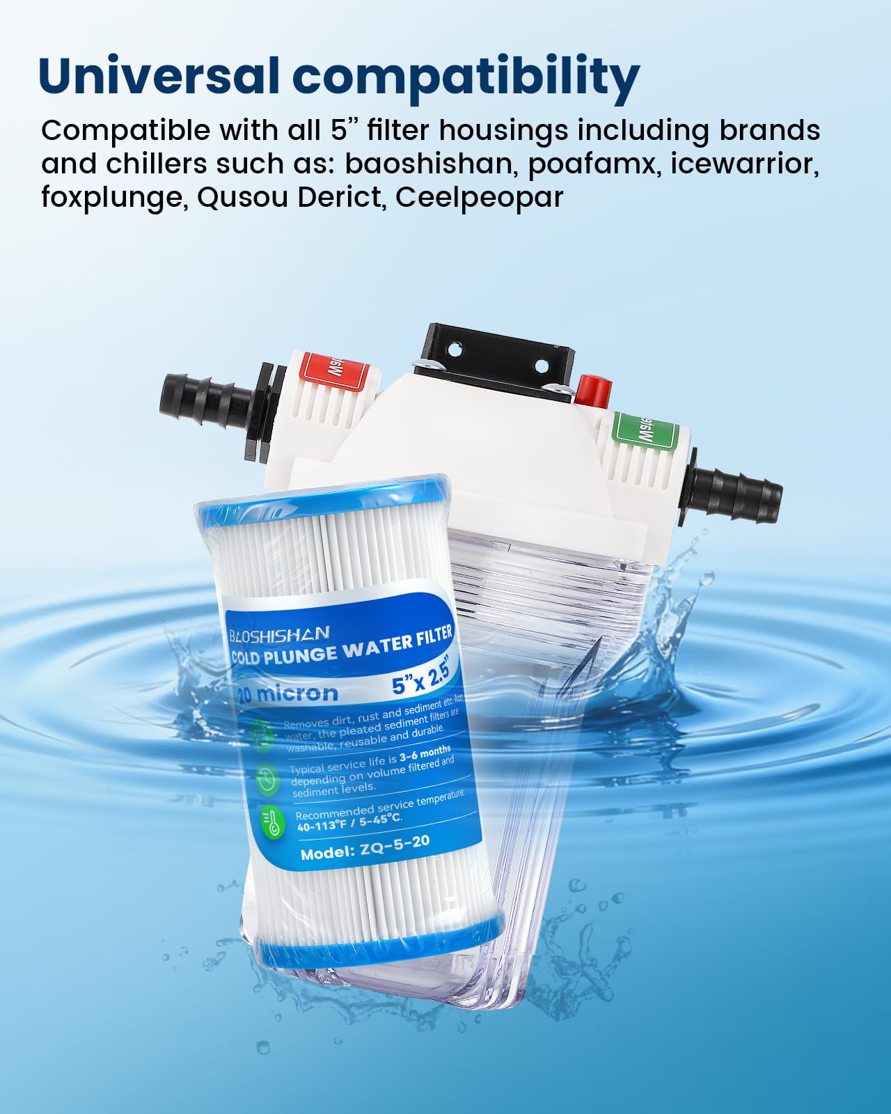 BAOSHISHAN Cold Plunge Water Filter Kit for Ice Bath Tub & Chiller Systems