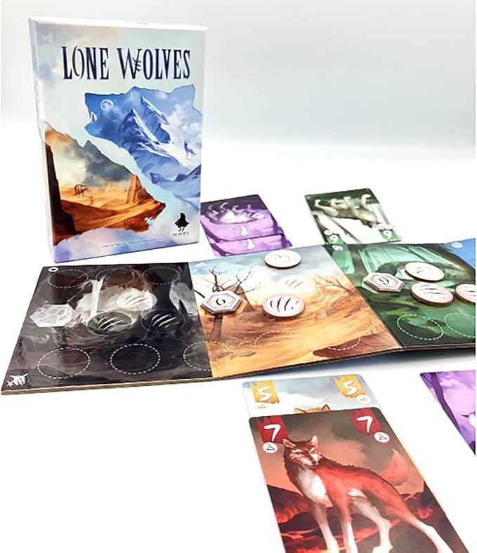Wonderful World Board Games: Lone Wolves - Trick-Taking Area Control Board Game Head-to-Head Dueling Card Game Ages 14+ 2 Players 15+ Minutes