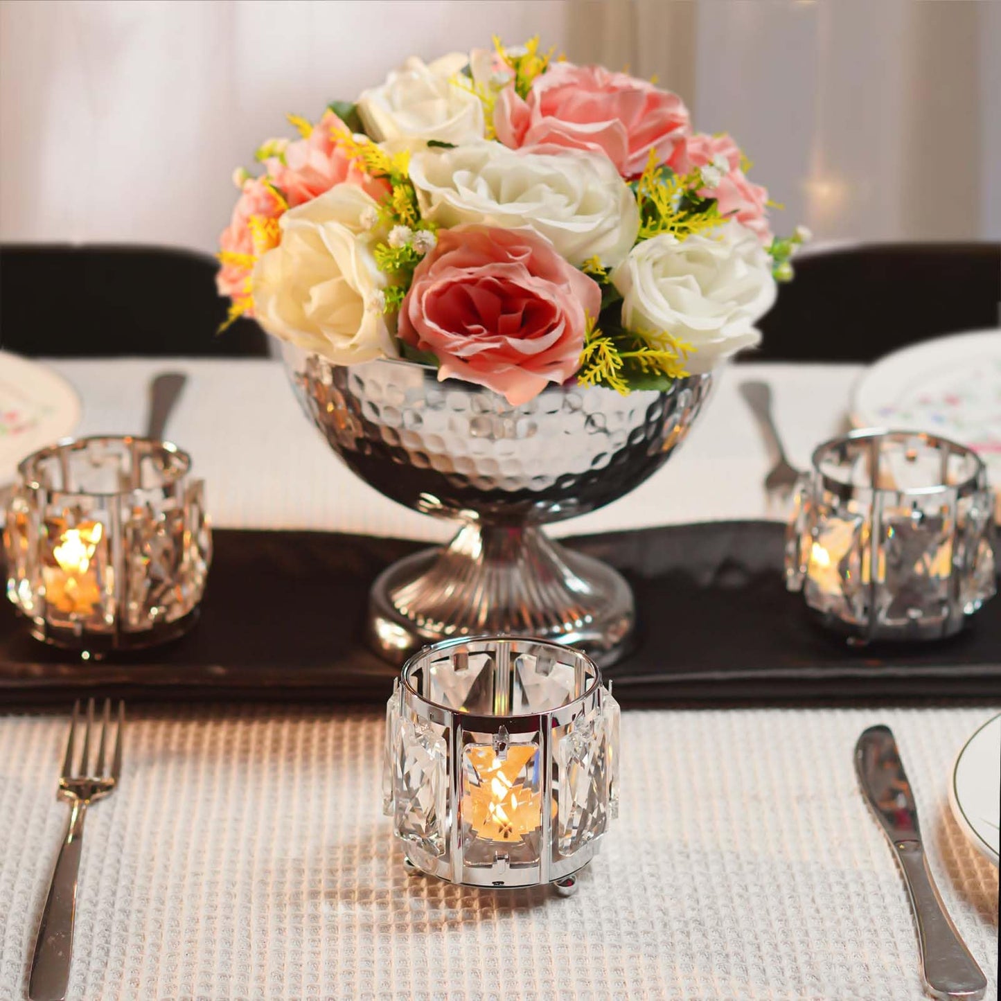 Votive Holder,Gorgeous Gift,Tabletop/Centerpiece Votive Holder (Silver 6)