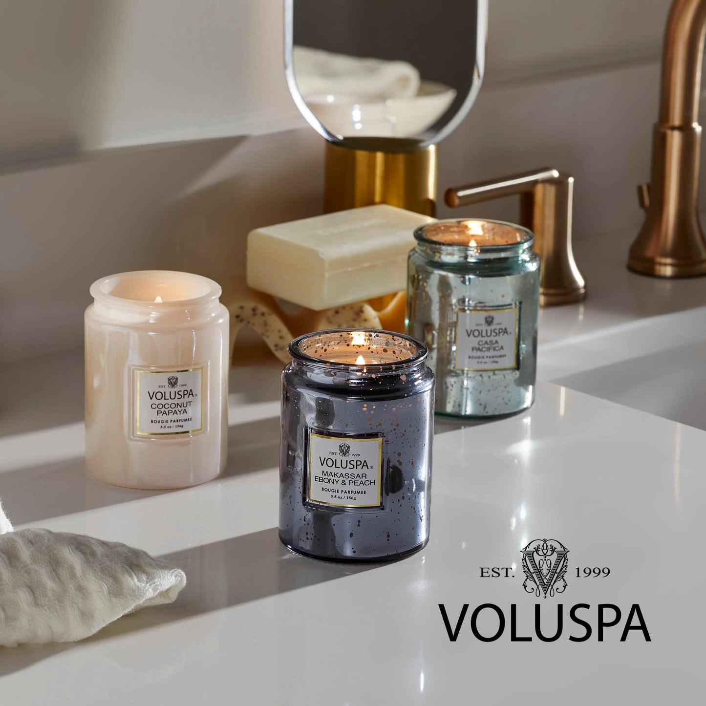 Voluspa Rose Petal Ice Cream, Classic Candle Jar, 6.5 Ounce, 40 Hour Burn Time, Coconut Wax for Clean Burning, Handcrafted in the USA