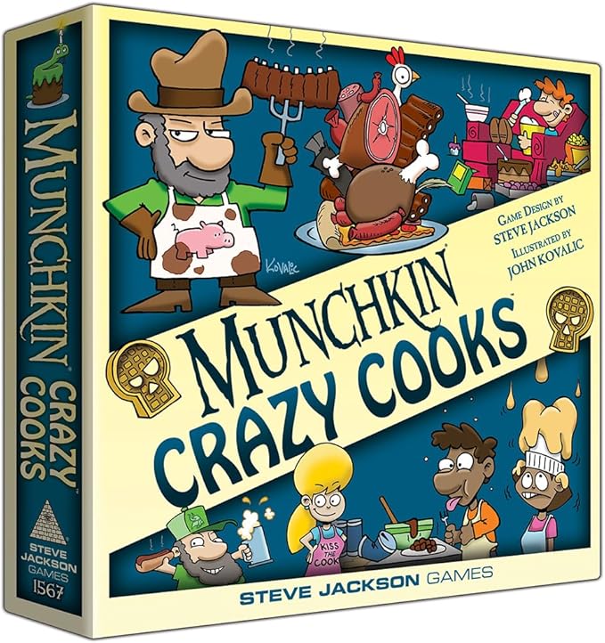 Munchkin Crazy Cooks Board Game | Family Card and Board Game | Adult Kids & Family Game | Fantasy Adventure | Fantasy RPG | Ages 10+ | 3-6 Players | Avg Play Time 120 Min | Steve Jackson Games