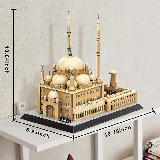 Mosque of Mohammed Ali Cairo Building Set Alabaster Mosque Architecture Model 620 Pcs Islamic Gift for Ramadan & Eid Egypt Landmark Collectible for Adults Home Office Decor