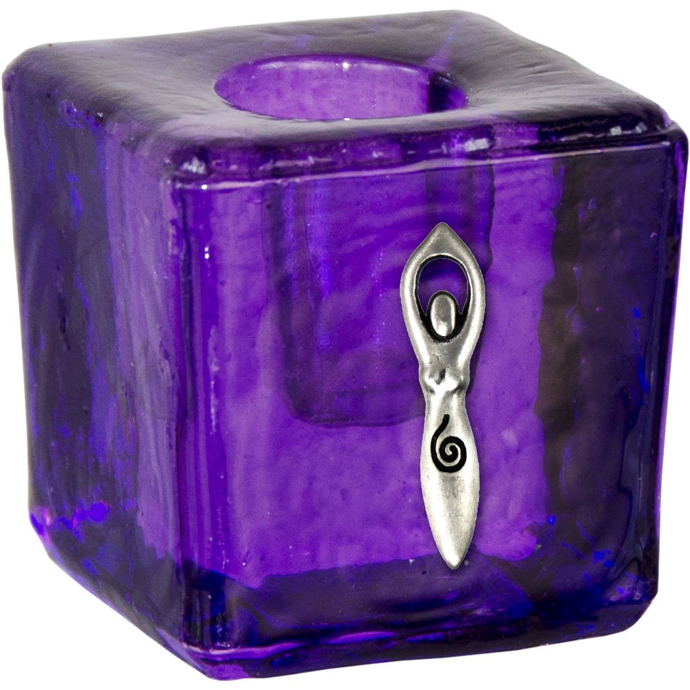 Mini Candle Holder Spiral Goddess Purple (Each)