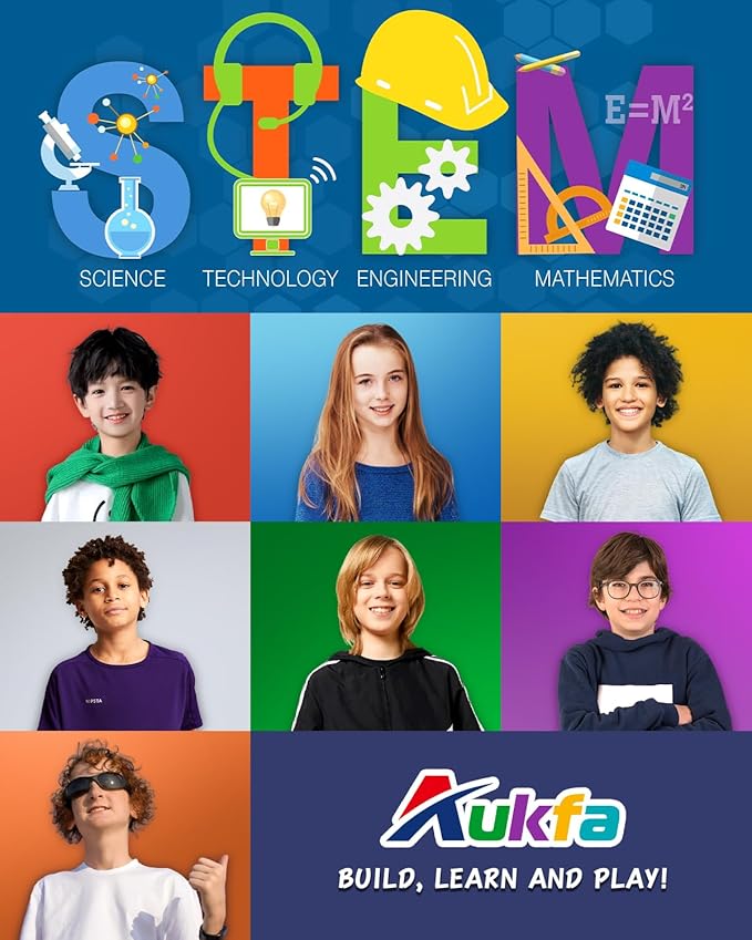 aukfa STEM Robot Toys Building Kits Building Toys for Boys Age 8-12 App & Remote Control Blocks Engineering Science Learning Educational Coding DIY Stem Projects Robot Gifts for Boys & Girls