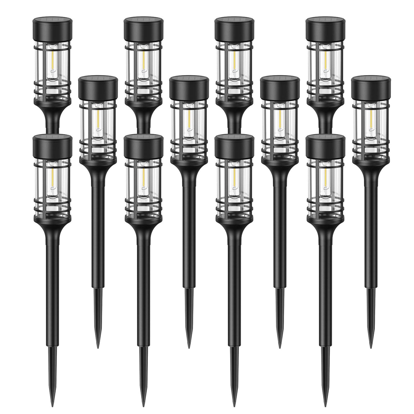 LETMY Solar Pathway Lights Outdoor, 12 Pack Solar Lights Outdoor Waterproof IP65, Bright Solar Garden Lights Outdoor, Auto On/Off Outdoor Solar Lights for Yard Walkway Driveway Landscape Garden Decor