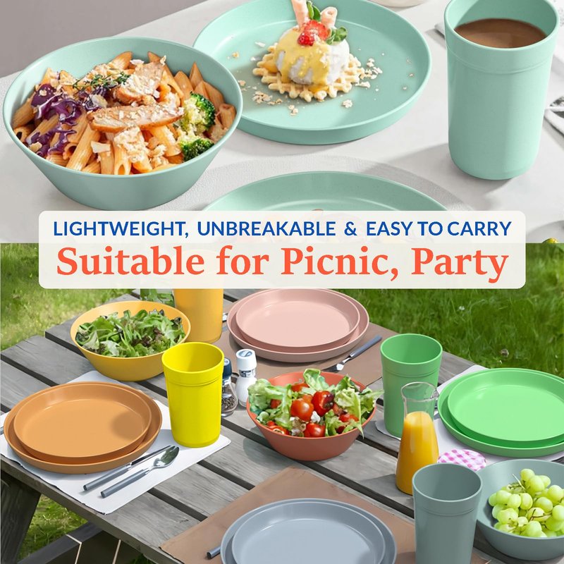 Unbreakable Large Cereal Bowls Set of 6, 32 Ounce BPA-Free Microwave & Dishwasher Safe Salad Bowls, Stackable Multicolor Kitchen Bowls for Serving, Soup, Oatmeal, Pasta, Camping & Daily Use