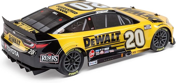 Losi 1/12 NASCAR RC Race Car Christopher Bell® No. 20® 2025 DEWALT Toyota Camry XSE 2S AWD RTR Brushed On-Road Battery & Charger Included Yellow LOS1122520