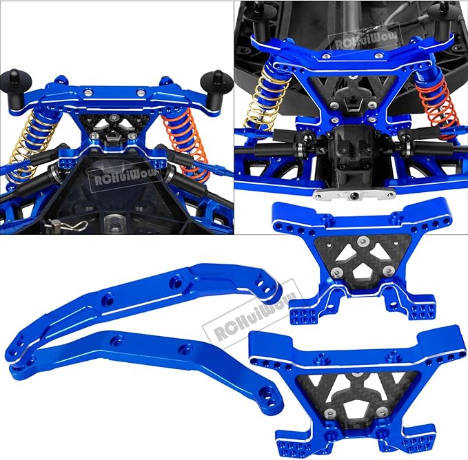 RC Upgrades Part for 1/10 SlashSuspension ArmsShock TowersBody MountCaster BlockSteering BlocksRear Stub Axle CarriersSteering BlockDriveshaftNavy Blue