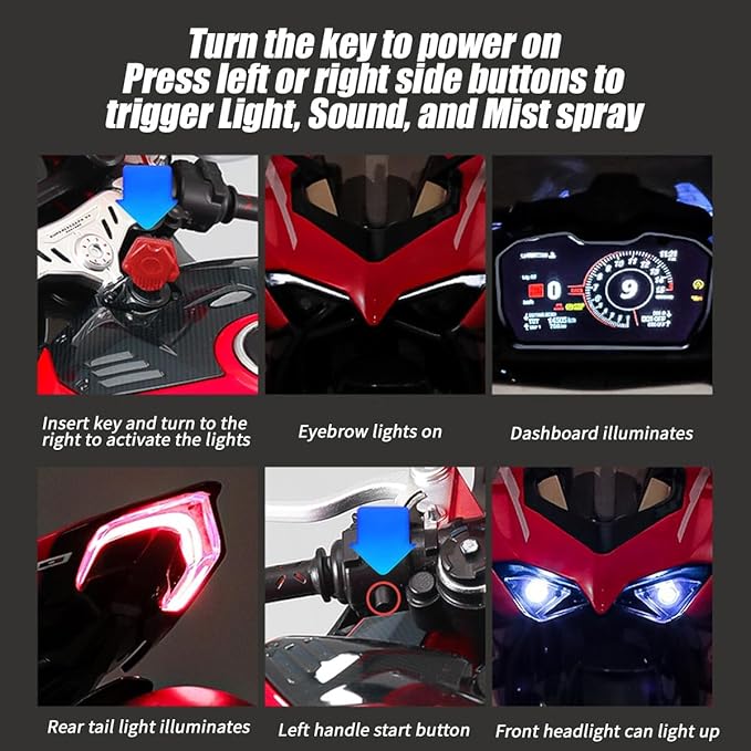 RC Motorcycle Model for Adult 1/7 Scale Remote Control Motorcycle V4 Top Edition with Ignition System & Smoke Spray for Biker
