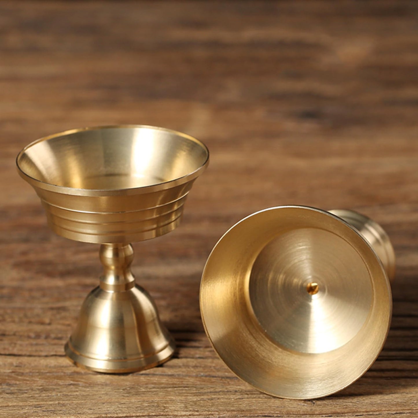 Brass Candlestick for Buddhist Temples Butter Lamp Holder Golden Tealight Candle Stand for Altars Decors Candleholder Brass Candle Base