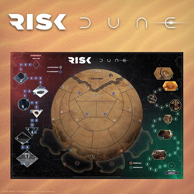 Risk: Dune Strategy Board Game for Dune Fans War Game Based on the Dune Movie Franchise Official Dune Merchandise & Collectible Ages 10 & Up 2 or 4 Players 60+ Minutes Play Time