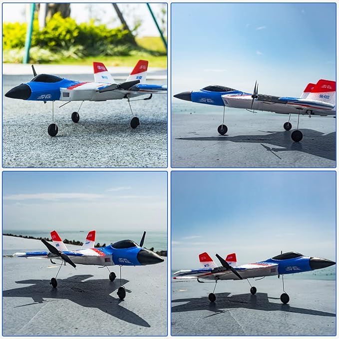 RC Plane 4 Channel Remote Control Airplane F-22 RC Airplane for Beginners Adult with Stunt Flying Xpilot Stabilization System & Aerobatic Two Batteries Gift Toy for Kids