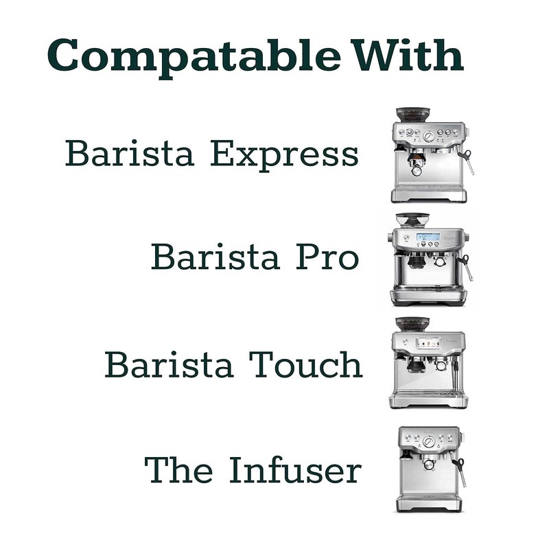 Evergreen Coffee | 54mm Bottomless Naked Portafilter Wood Handle with filter basket + Tamp Mat 304 Stainless Steel. For Breville Barista Express Pro touch, BES870XL, BES870BSXL, BES78VSS, BES880BSS