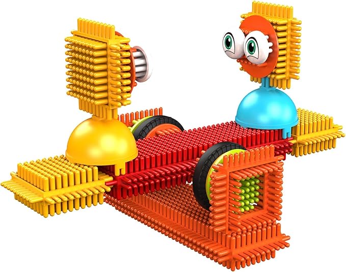 Contixo 144 pcs Bristle Shape 3D STEM Building Toys Construction Learning Stacking Educational Block Creativity Beyond Imagination Inspirational Safe & Durable Recreational Toy for Kids Ages