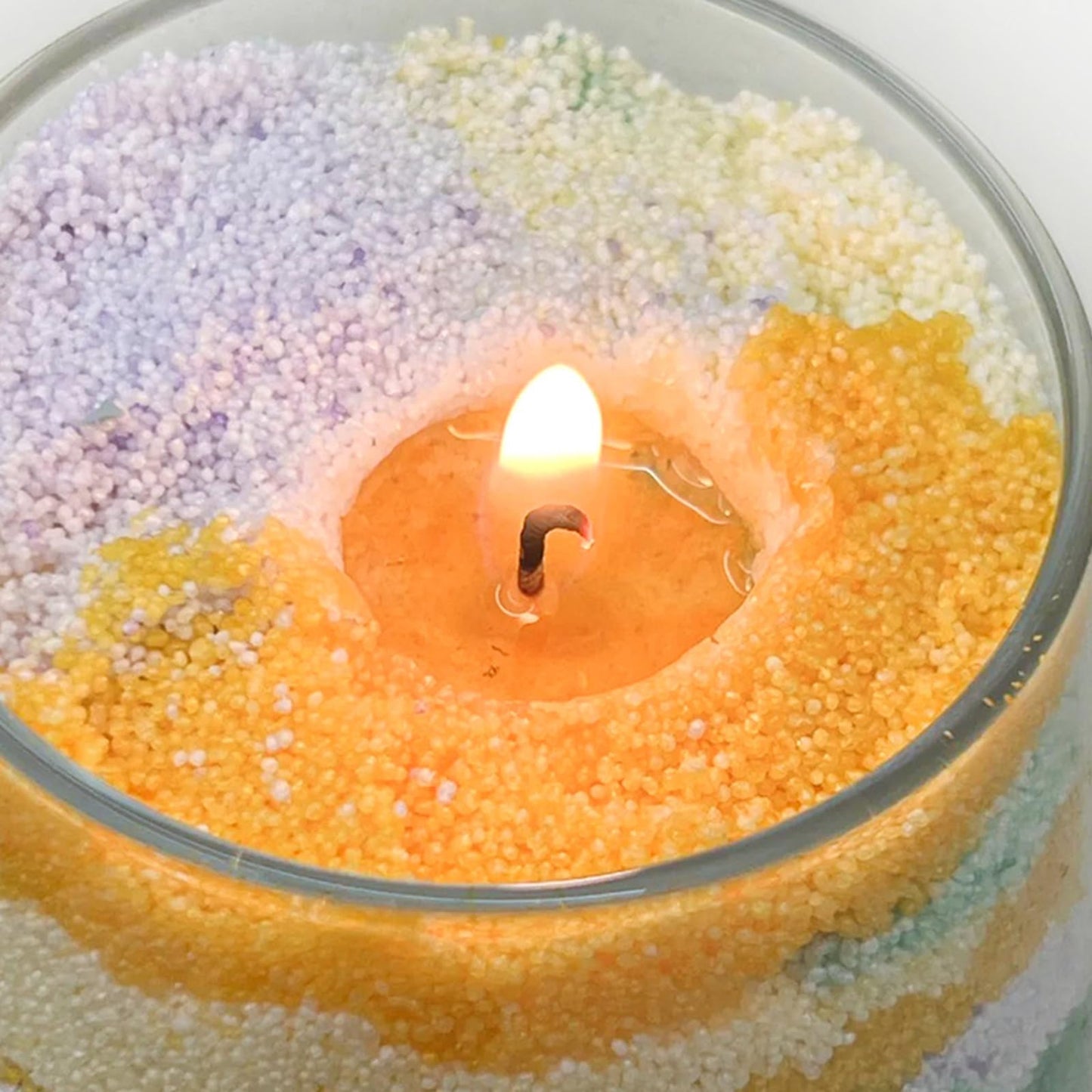 CoolCrafts Sand Wax Candle with Wicks 2 LB Pearled Sand Candle Bulk for Candle Making, Wedding Decor, Crafts - Orange