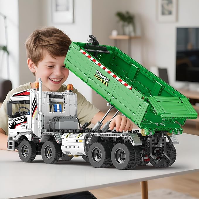 Reobrix 4 in 1 City Construction Building Toys RC Truck Vehicles Set Toys for Adults and Boys APP & Remote Control Transport Truck Building Toys DIY Educational Gift for Boys 14+ (2852 PCS)