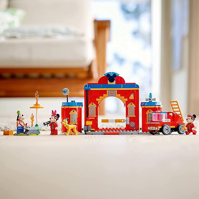 LEGO Disney Mickey and Friends – Mickey & Friends Fire Truck & Station 10776 Building Kit Fun Firehouse Play Set New 2021 (144 Pieces)