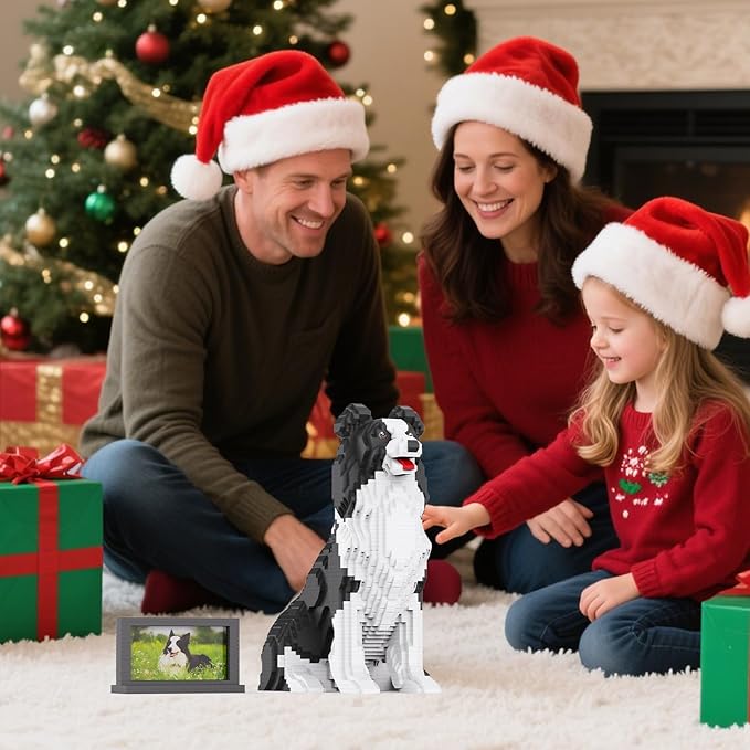Animal Dog Adorable Pet Collie Building Block Set (3075 Pieces) - Secret Small Storage Box Inside! Ideal Toy for Dog Lovers Kids & Adults