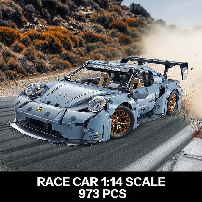 Sports Race Car Building Set Kit for Boys & Adults 1:14 MOC Toys Racing Model Car Kits Birthday Gift for Boys Kids Age 8-14 12-16