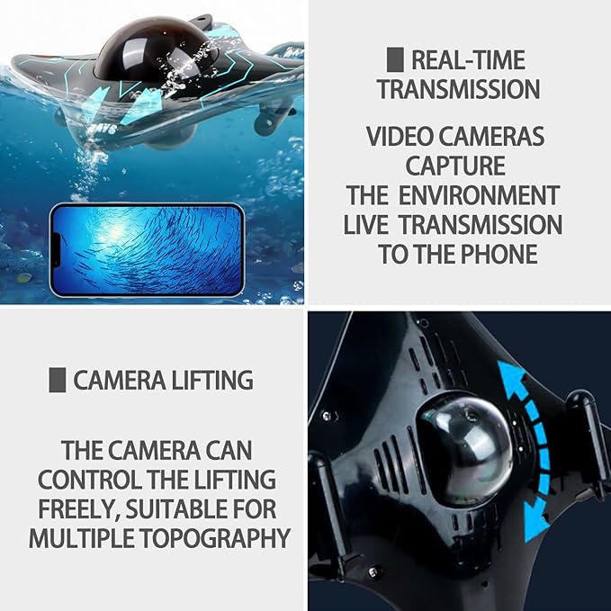 RC Boat with Camera - 6 CH Waterproof Remote Control Boat for Pools & Lakes App Control for iOS & Android Real-Time Photography Toys for Adults & Kids Ages 8+