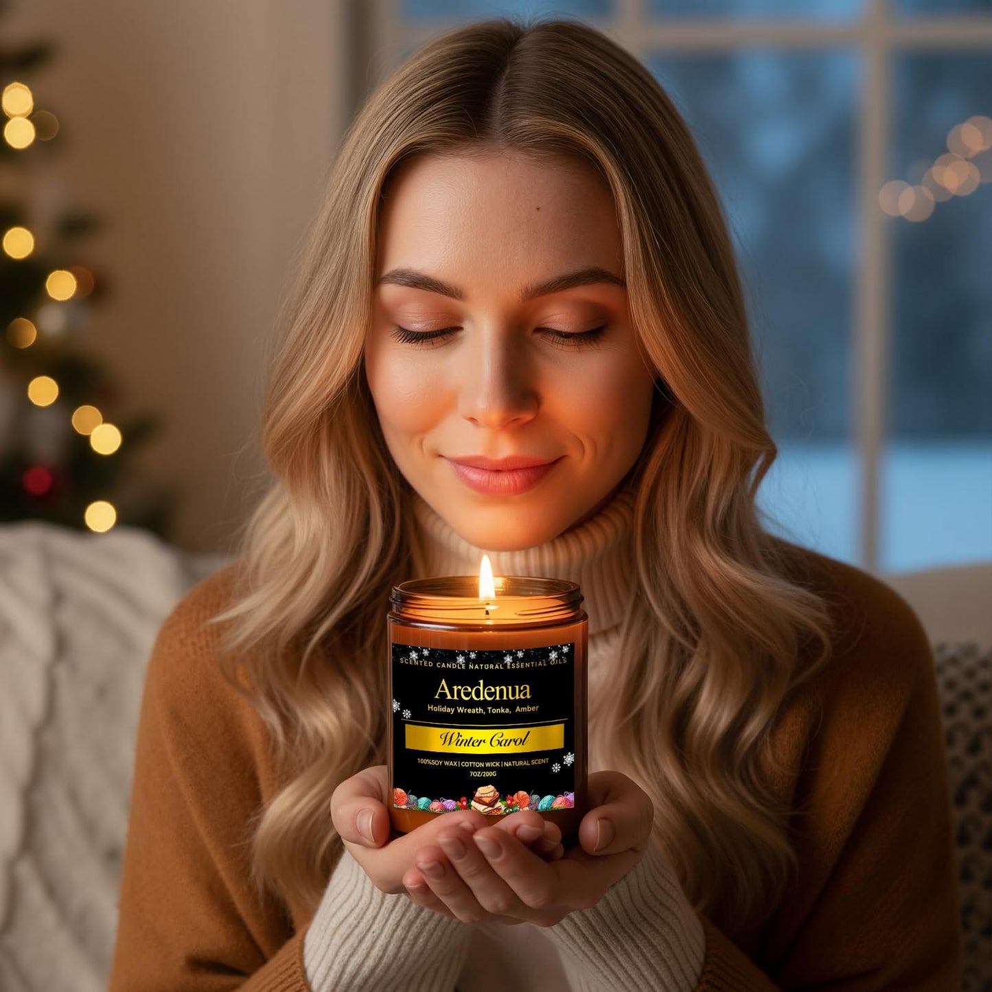 Winter Candles – Winter Spice Candle | Holiday Scented Candles, 7oz Soy Candle for Home - Christmas Gifts for Men Women - 50H Clean Long Lasting Burn, Aromatherapy Gift for Relaxation