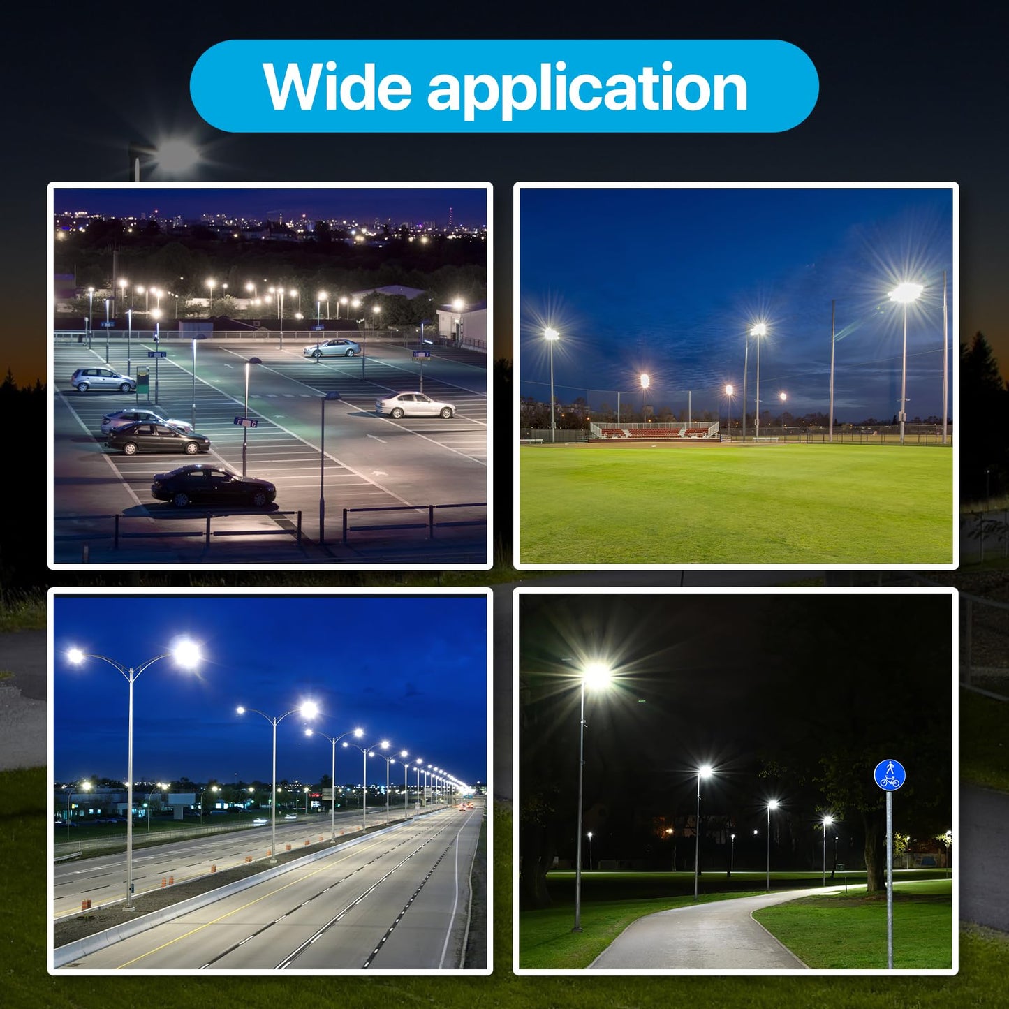 Upgrade 240W LED Parking Lot Light, 36000LM LED Light Pole with Dusk to Dawn Photocell, 5000K Daylight, IP65 Waterproof Die-Cast Aluminum, Commercial Pole Lights Outdoor for Parking Lots, 6 Pack