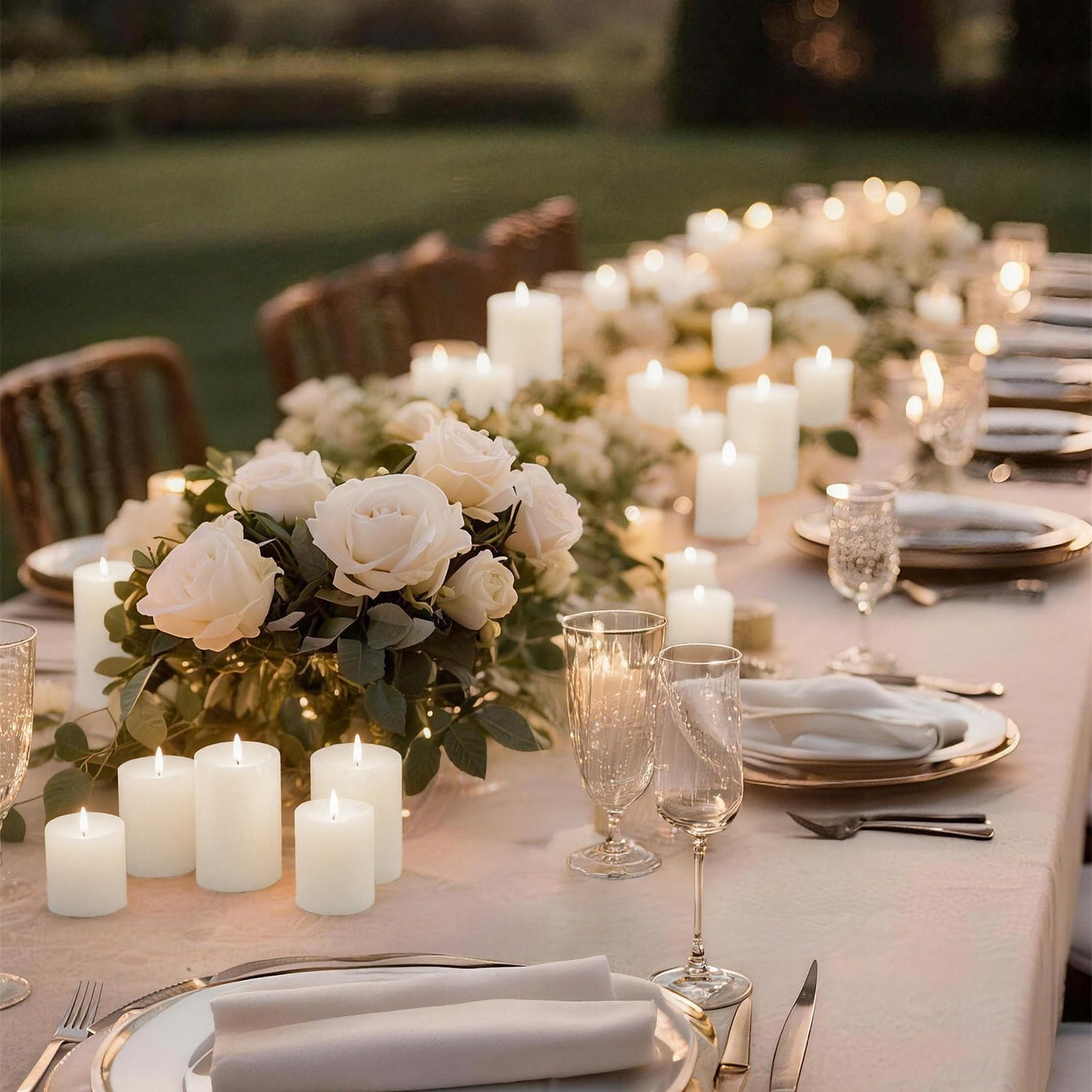 Trxvxo 72 Pcs White Pillar Candles Bulk Set: 2 x 3/6/8 Inch (24 Each), Dripless Unscented Smokeless Hurricane Candles for Creating Warm Elegant Atmosphere at Weddings, Parties and Events.