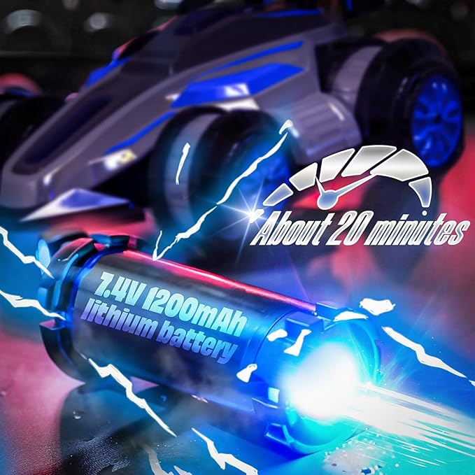 1:14 Drift Remote Control Car 2.4GHz 4WD RC Cars Rotating 360 Degrees Vehicle Toys with Lights Music Upright Walking Four-Wheeled Rollover Stunt Car Gifts for Boys Girls 6-12 Year(Red)