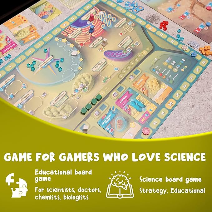 Cellulose: A Plant Cell Biology Game | Mensa Recommended Strategic & Entertaining Game to Learn Photosynthesis DNA & Biochemistry | Educational STEM Board Game for Families Students & Te
