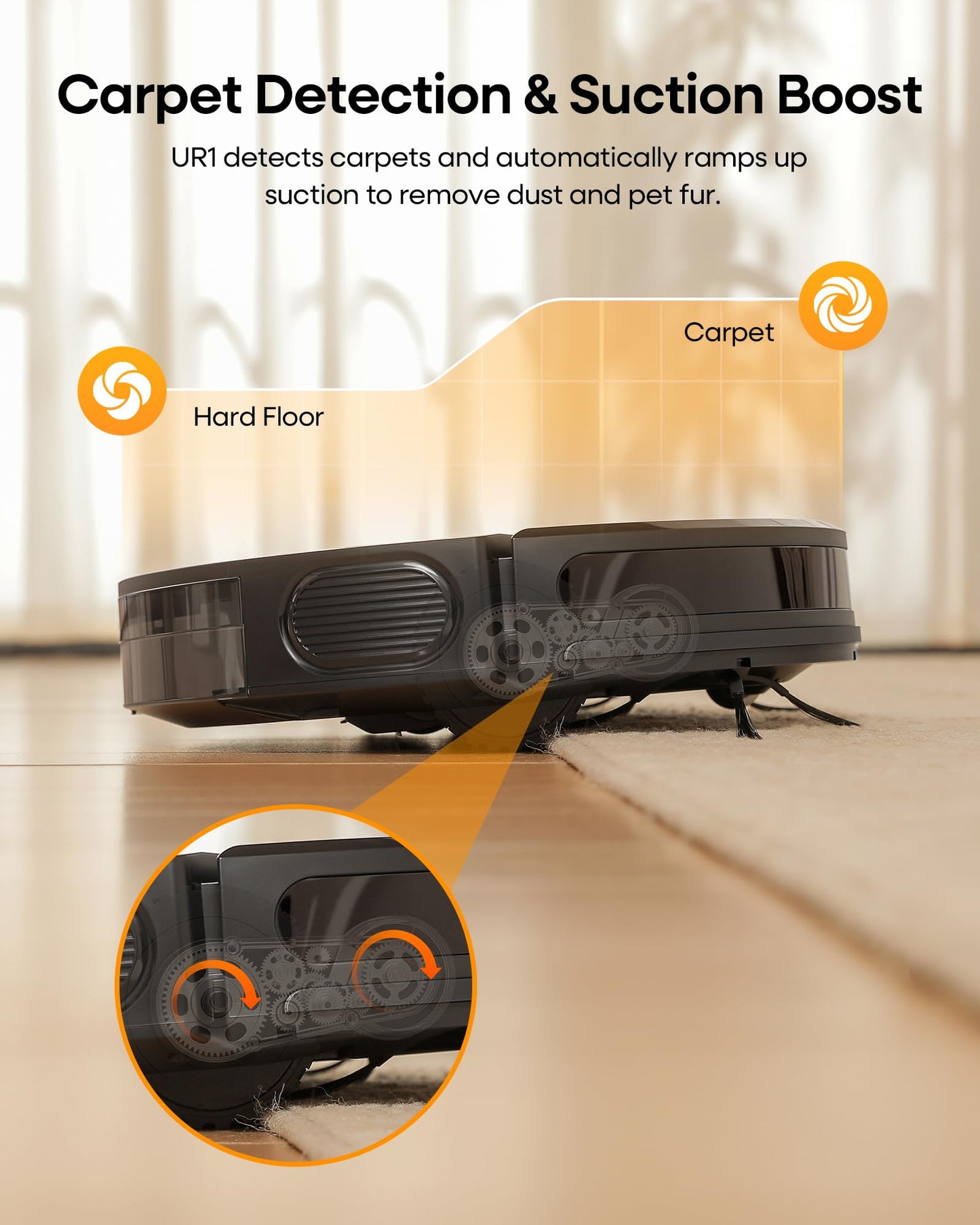 uninell Robot Vacuum and Mop Combo,5000Pa Robotic Vacuum Cleaner,180mins Runtime Vacuum Robot with App/Remote/Alexa Control, Ideal for Hard Floor/Carpet/Pet Hair, Self-Charge,Schedule Clean(UR1)