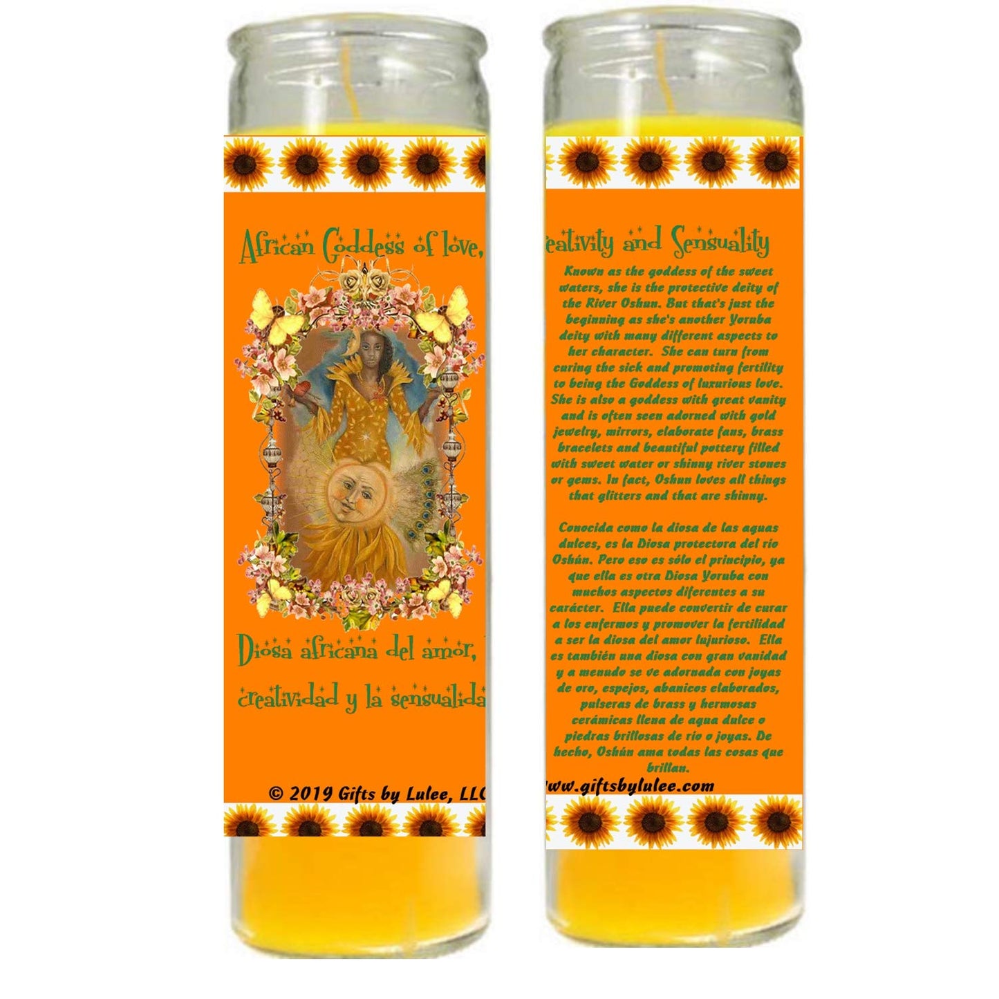 Gifts by Lulee, LLC Santeria Collection Ochun or Oshun Vela Amarilla Con Imagen a Todo Color Sets De 2 O 4 Velas (2)