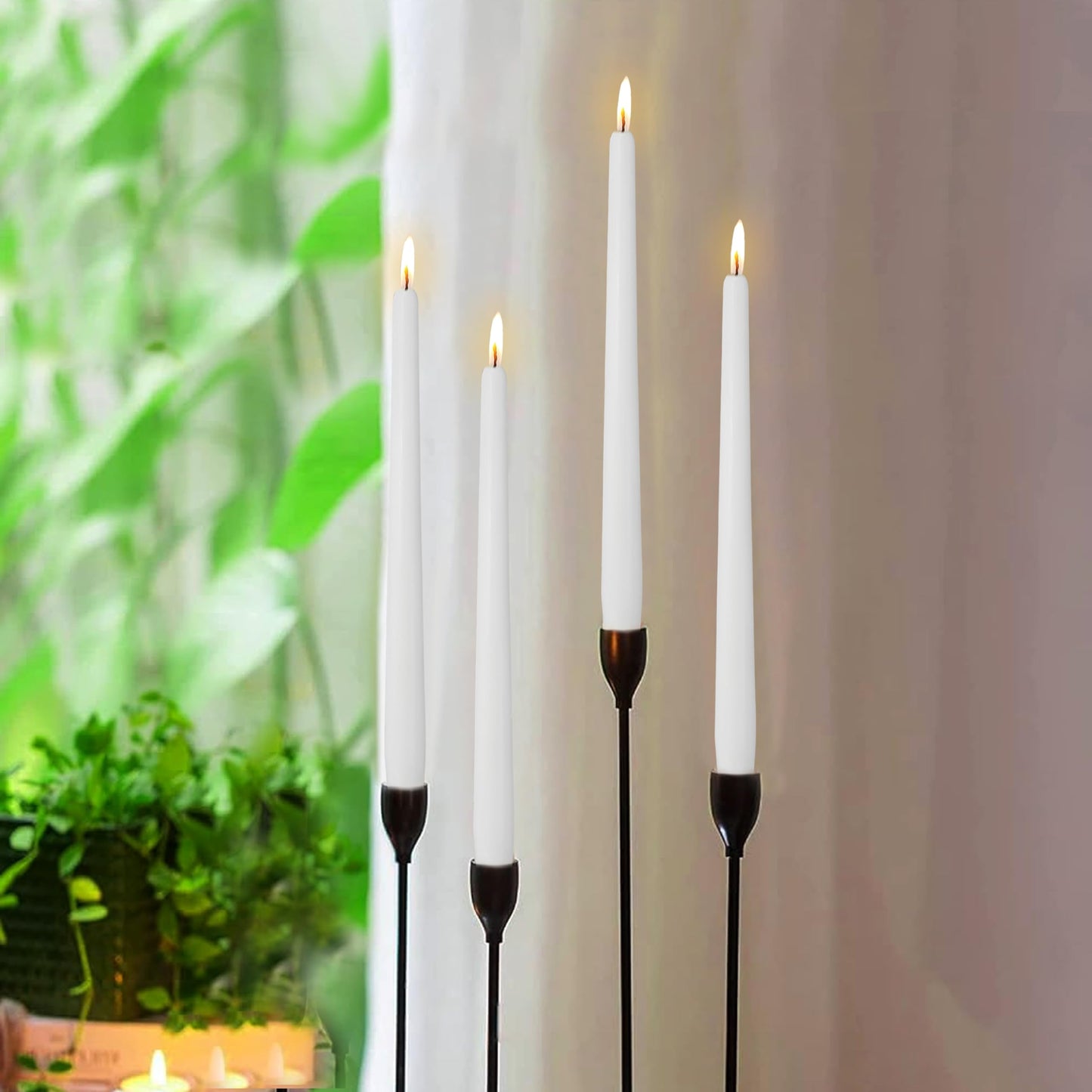 White Taper Candles Unscented Candles Sticks Long Candlestick Smokeless Candle Tapered Candles for Dinner Home Décor Weddings Holiday
