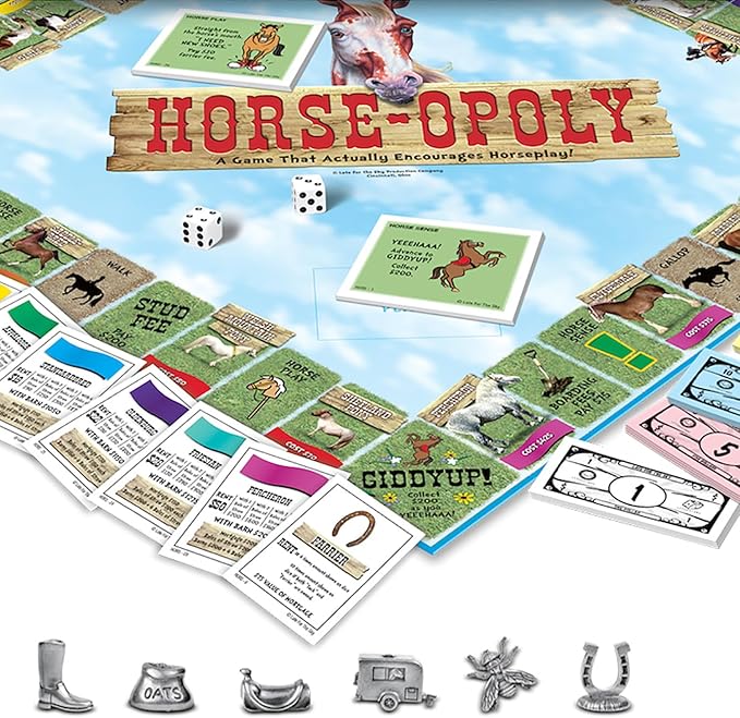 Late for the Sky Horse-Opoly Board Game for Families & Kids Property Trading Strategy 2-6 Players Ages 8+ Educational Horse Breeds Fast Play Party Fun