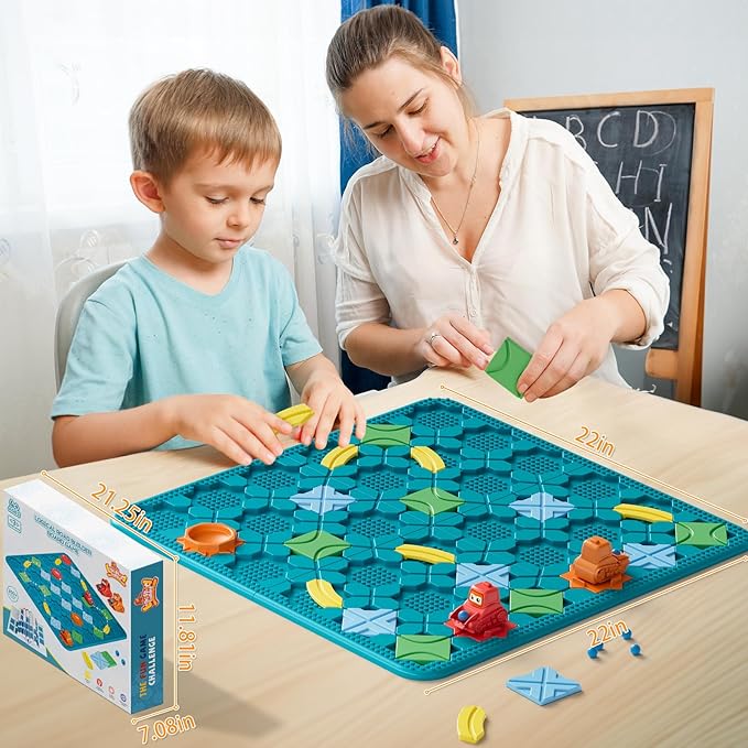 Kids Board Games Learning Toys STEM Educational Logic Kits with 200+ Challenges & 4 Difficulty Levels Brain Puzzles Maze Games for Boys Girls Ages 3-10 Birthday Gifts