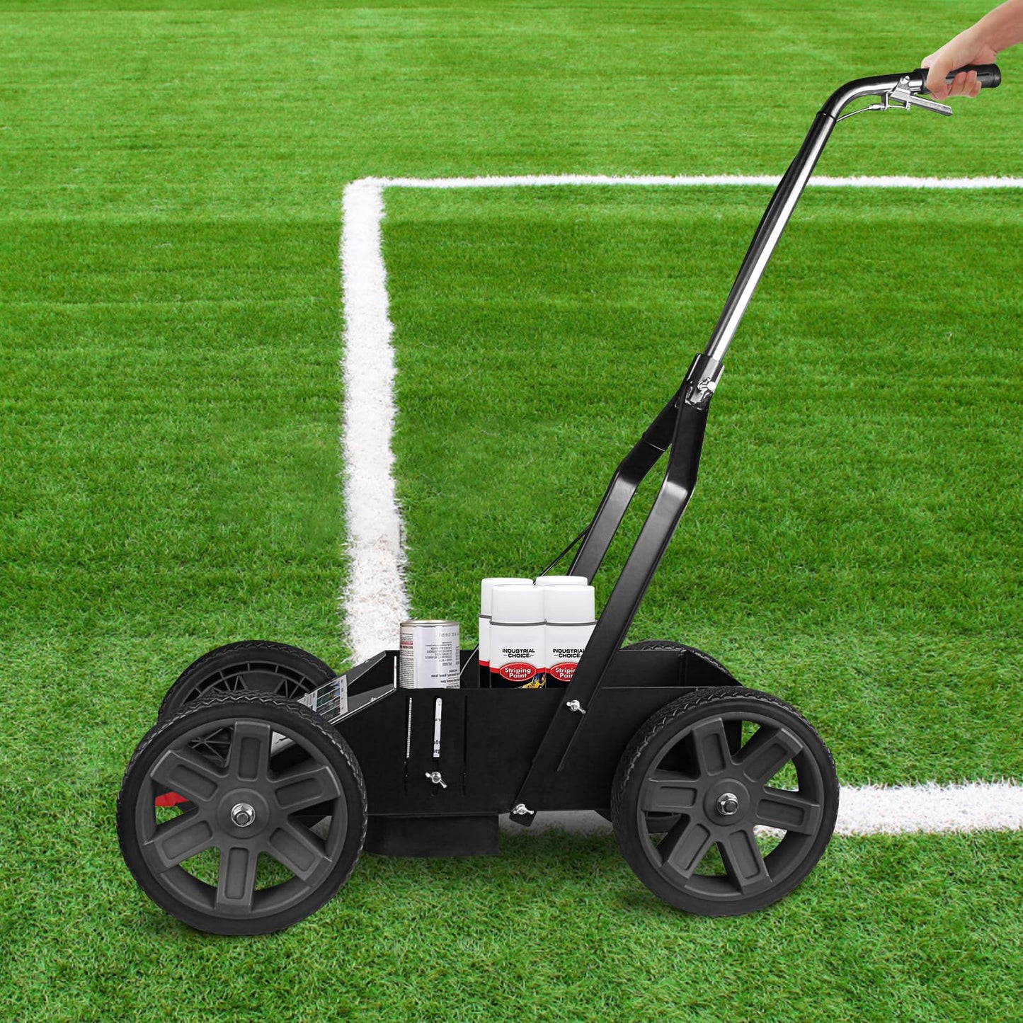 Lbraxyi High-Performance Striping Line Marking Machine, Athletic Field Striping Machine, Parking Lot Striping Machine, Soccer Field Striping Machine, Work with Inverted Striping Spray Paint, Black