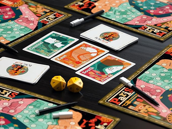 On Tour Paris & New York - Board Game - 1 to 8 Players - 20 Minute Play Time