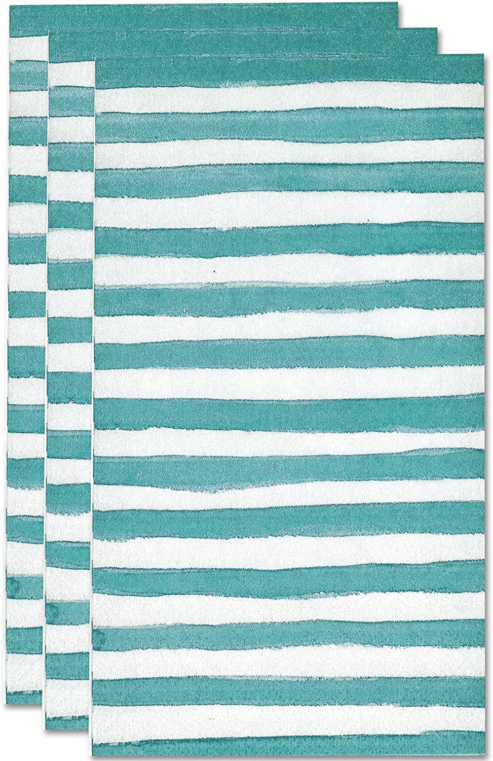 Gift Boutique Blue Stripe Guest Napkins Disposable Teal Aqua Paper Napkins for Bathroom Wedding Baby Shower Powder Room Decor